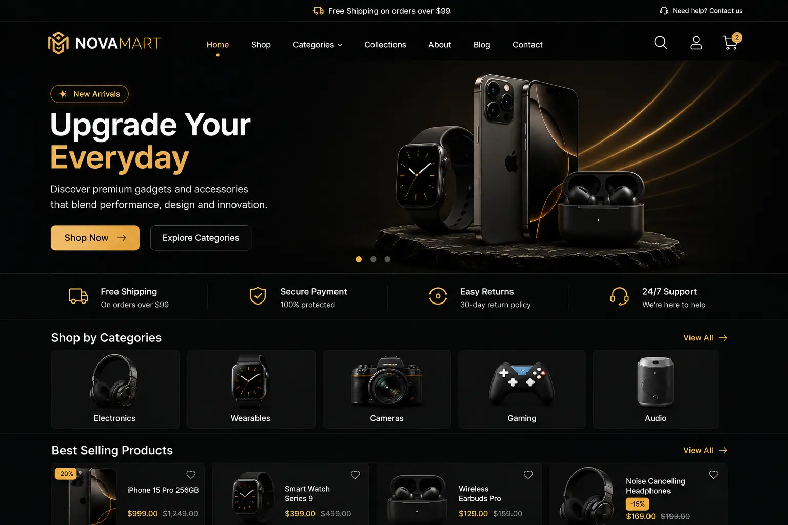 NovaMart website preview desktop preview